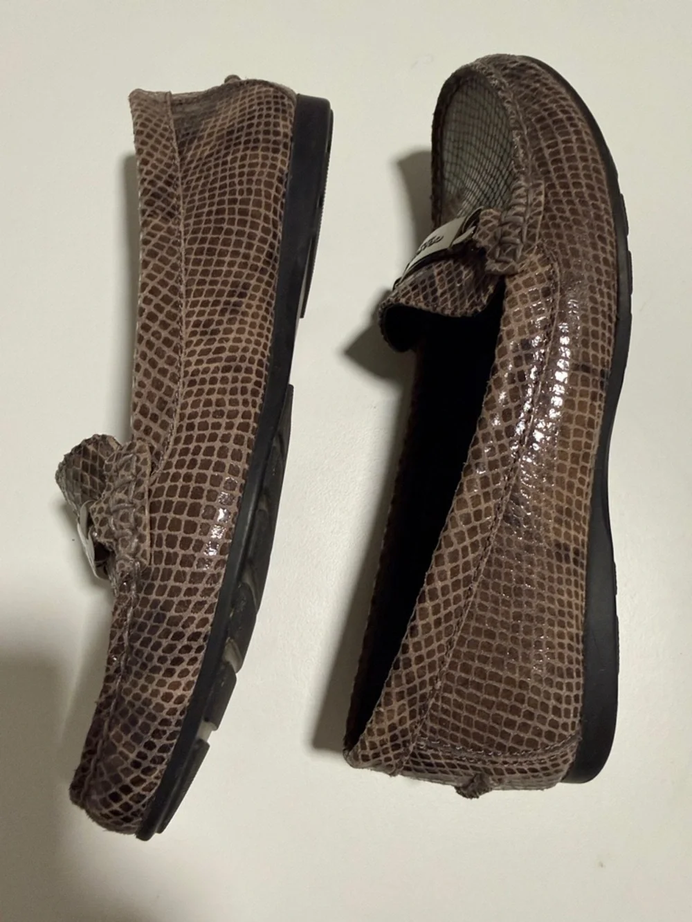 Coach Womens Fredrica Loafers Snake Print Leather Sz 7.5
